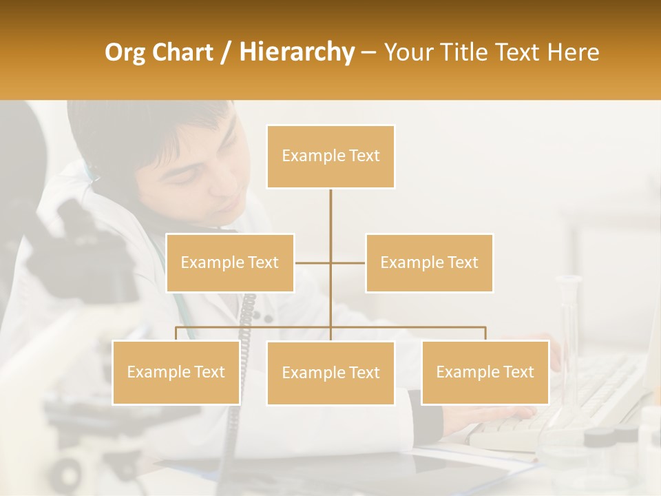 A Man In A Lab Coat Using A Laptop Computer PowerPoint Template