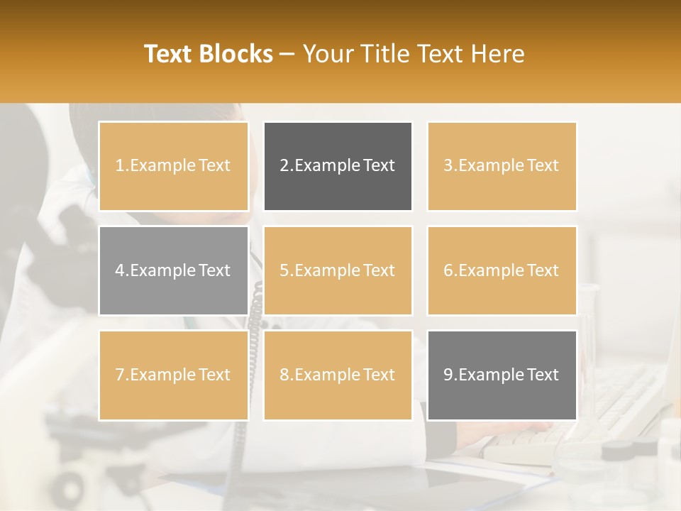 A Man In A Lab Coat Using A Laptop Computer PowerPoint Template