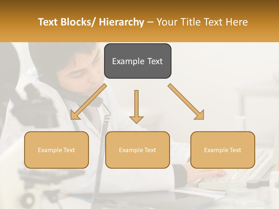 A Man In A Lab Coat Using A Laptop Computer PowerPoint Template