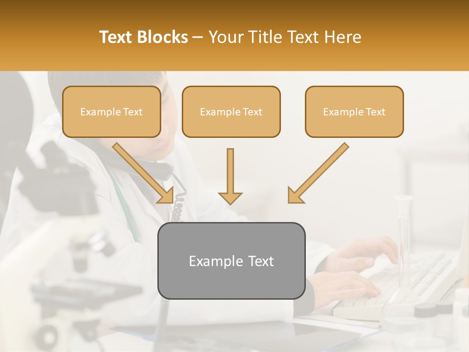 A Man In A Lab Coat Using A Laptop Computer PowerPoint Template