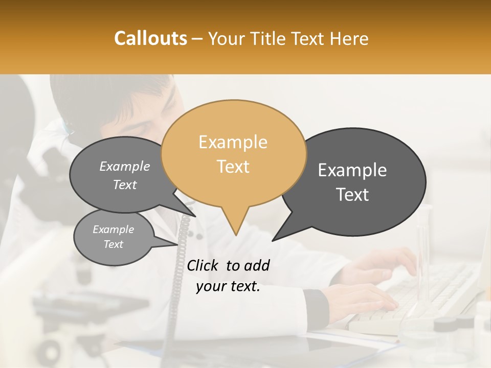 A Man In A Lab Coat Using A Laptop Computer PowerPoint Template