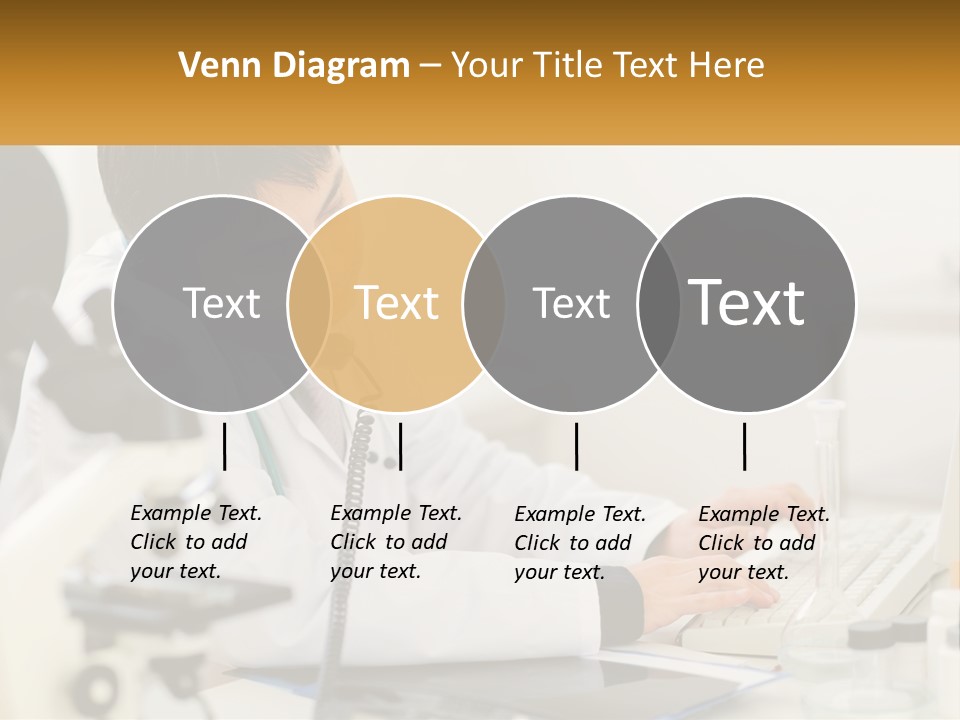 A Man In A Lab Coat Using A Laptop Computer PowerPoint Template