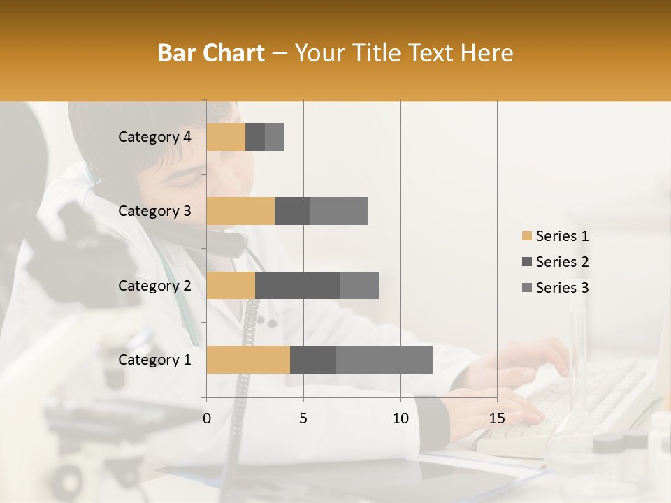 A Man In A Lab Coat Using A Laptop Computer PowerPoint Template