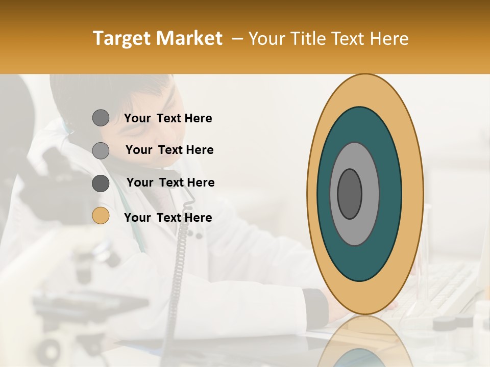 A Man In A Lab Coat Using A Laptop Computer PowerPoint Template