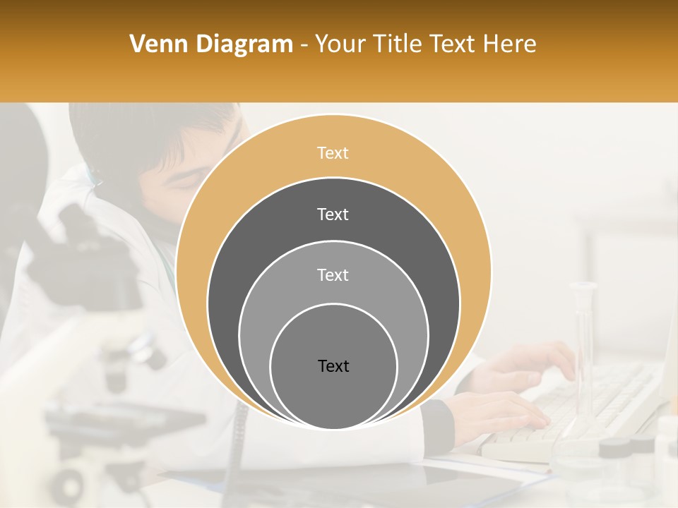 A Man In A Lab Coat Using A Laptop Computer PowerPoint Template