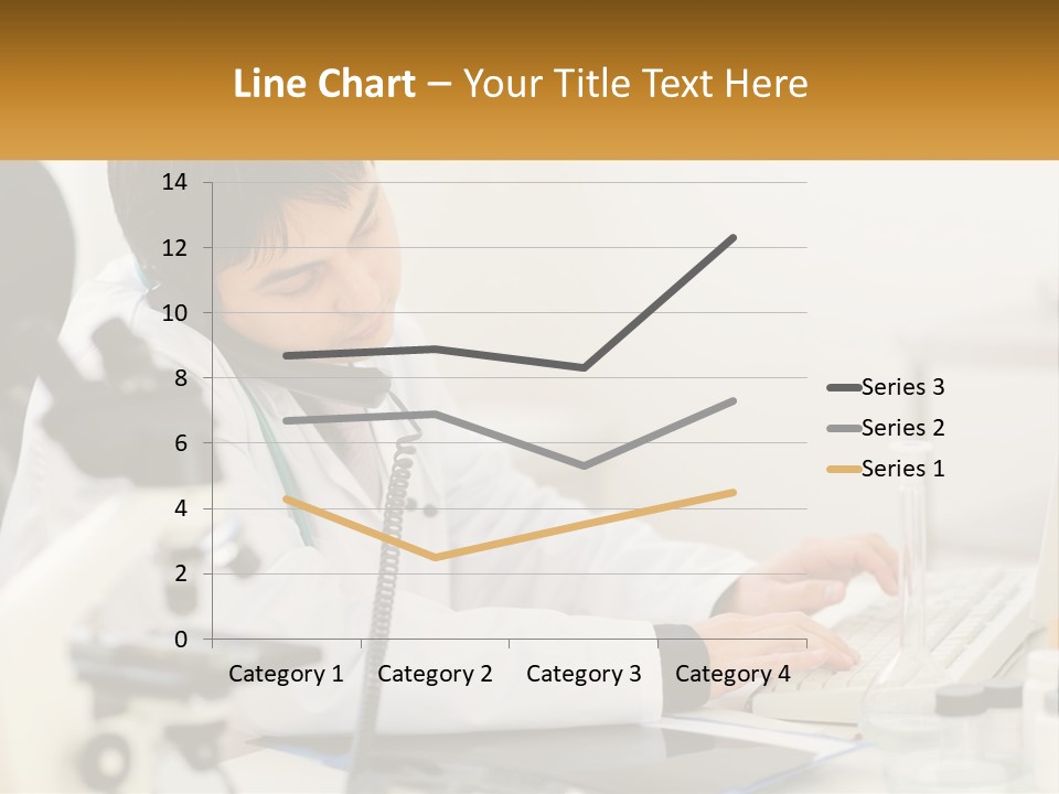 A Man In A Lab Coat Using A Laptop Computer PowerPoint Template
