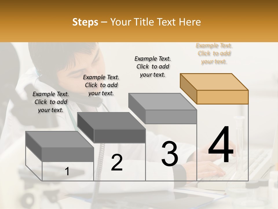 A Man In A Lab Coat Using A Laptop Computer PowerPoint Template