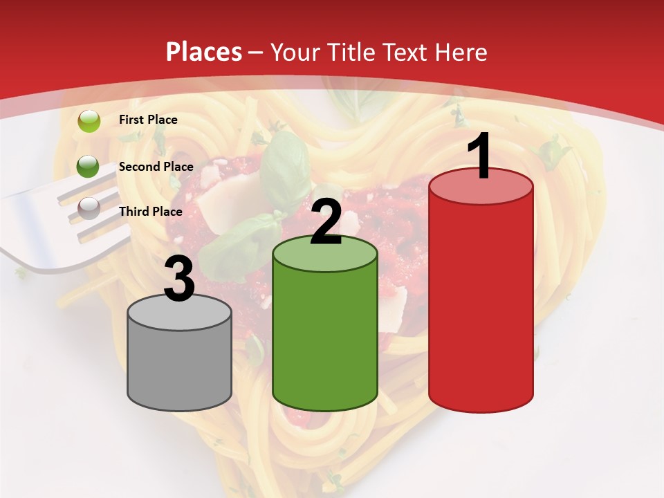 A Plate Of Spaghetti With A Heart Shaped Fork On It PowerPoint Template