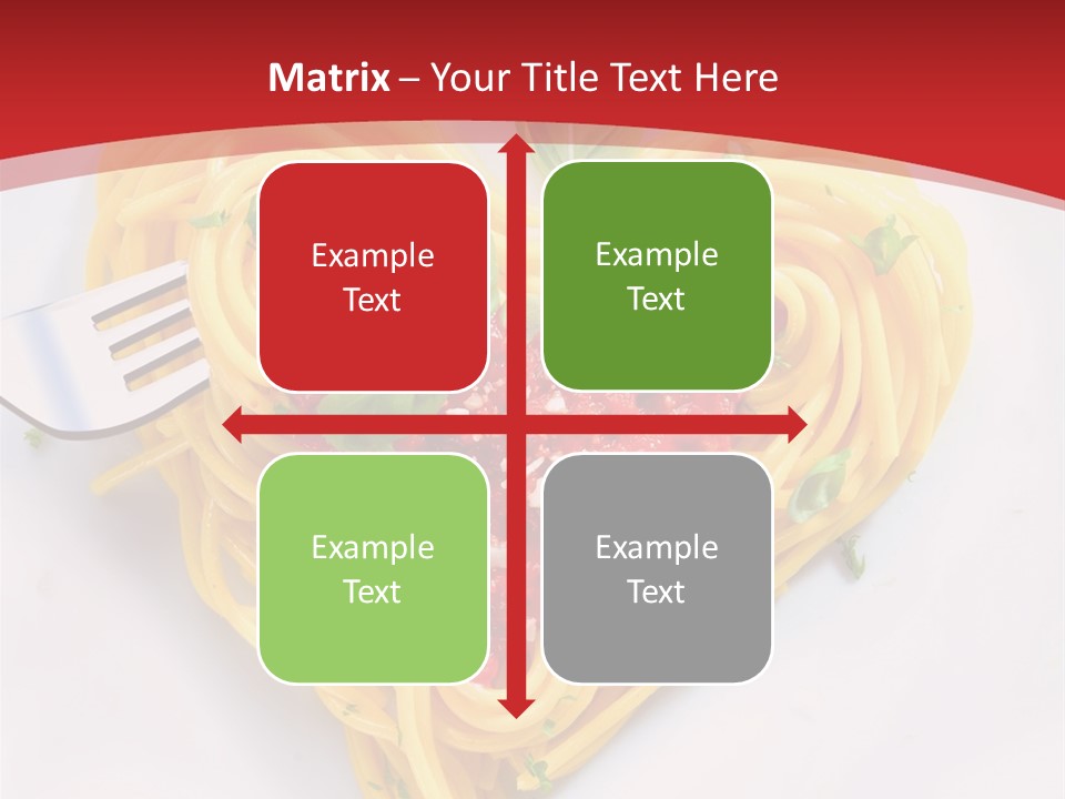 A Plate Of Spaghetti With A Heart Shaped Fork On It PowerPoint Template