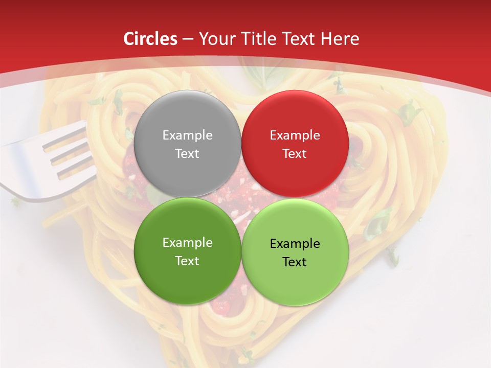 A Plate Of Spaghetti With A Heart Shaped Fork On It PowerPoint Template