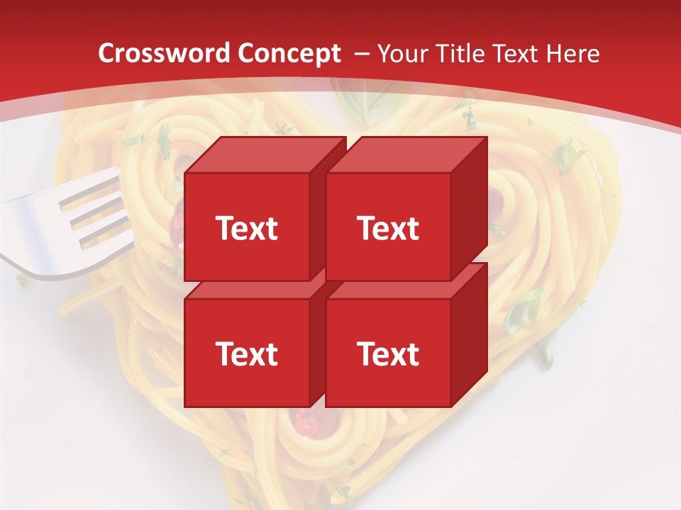 A Plate Of Spaghetti With A Heart Shaped Fork On It PowerPoint Template