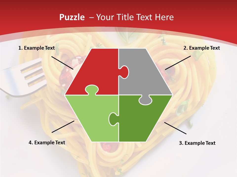 A Plate Of Spaghetti With A Heart Shaped Fork On It PowerPoint Template