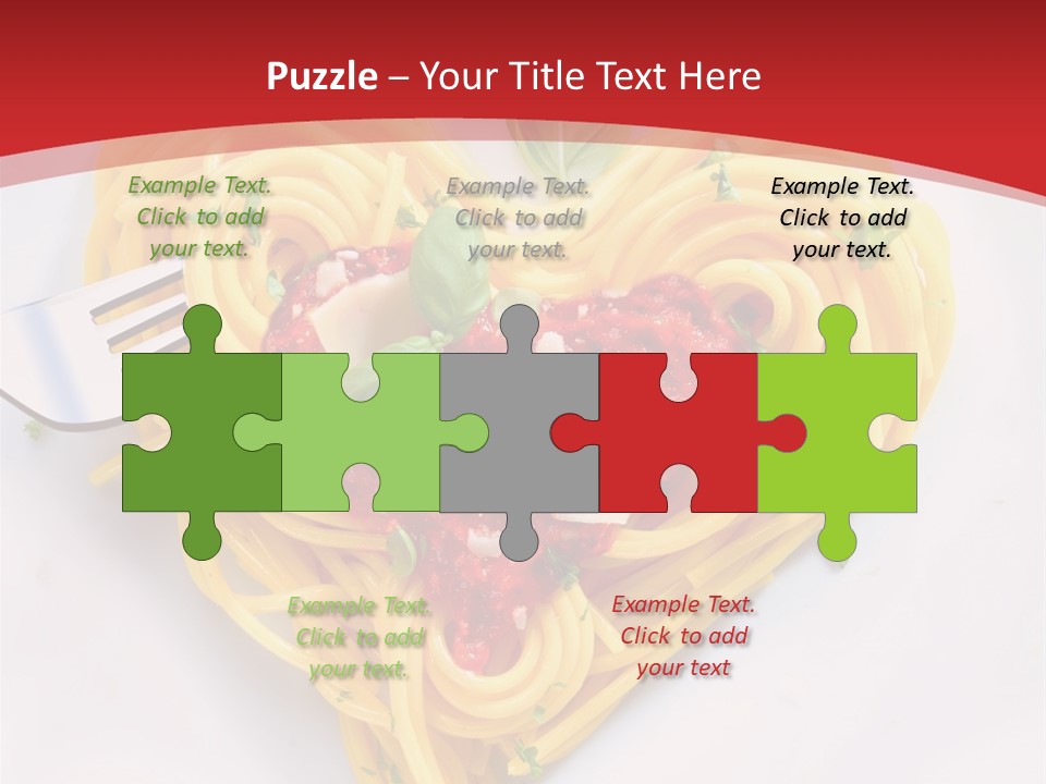 A Plate Of Spaghetti With A Heart Shaped Fork On It PowerPoint Template