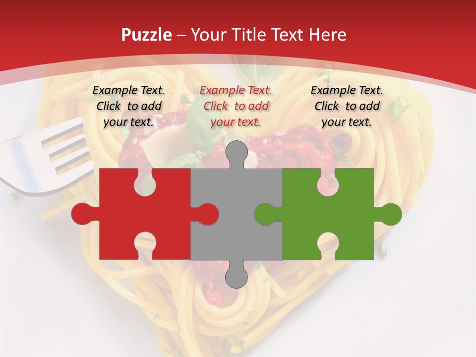 A Plate Of Spaghetti With A Heart Shaped Fork On It PowerPoint Template