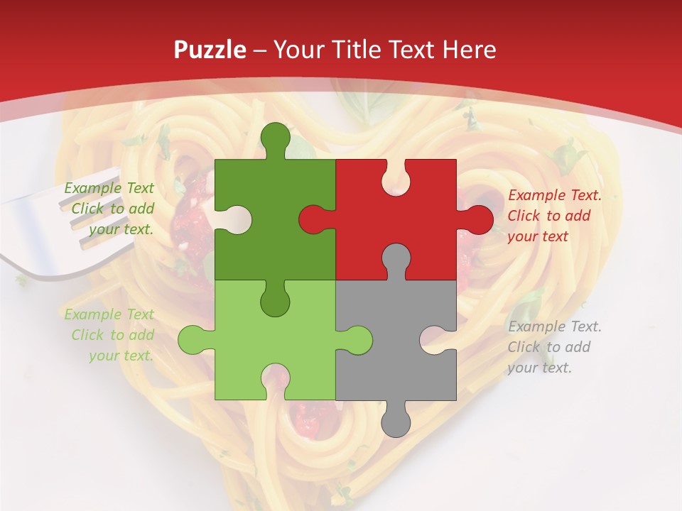 A Plate Of Spaghetti With A Heart Shaped Fork On It PowerPoint Template