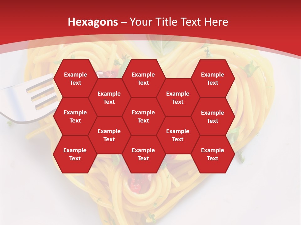 A Plate Of Spaghetti With A Heart Shaped Fork On It PowerPoint Template