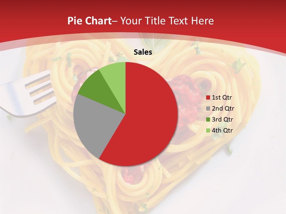 A Plate Of Spaghetti With A Heart Shaped Fork On It PowerPoint Template
