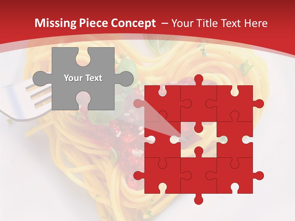 A Plate Of Spaghetti With A Heart Shaped Fork On It PowerPoint Template