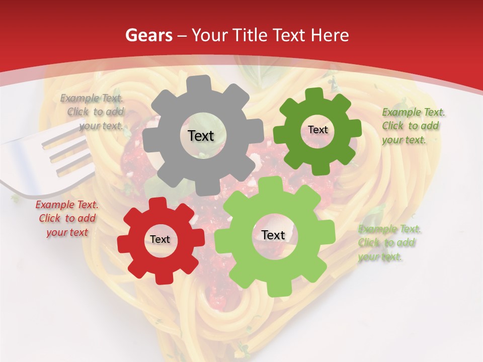 A Plate Of Spaghetti With A Heart Shaped Fork On It PowerPoint Template