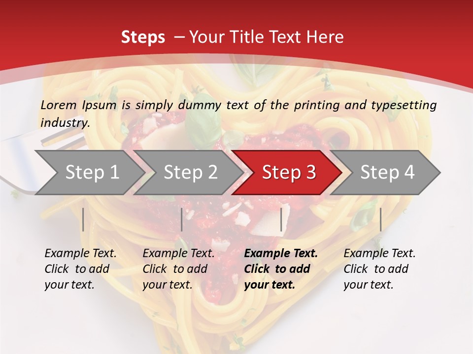 A Plate Of Spaghetti With A Heart Shaped Fork On It PowerPoint Template
