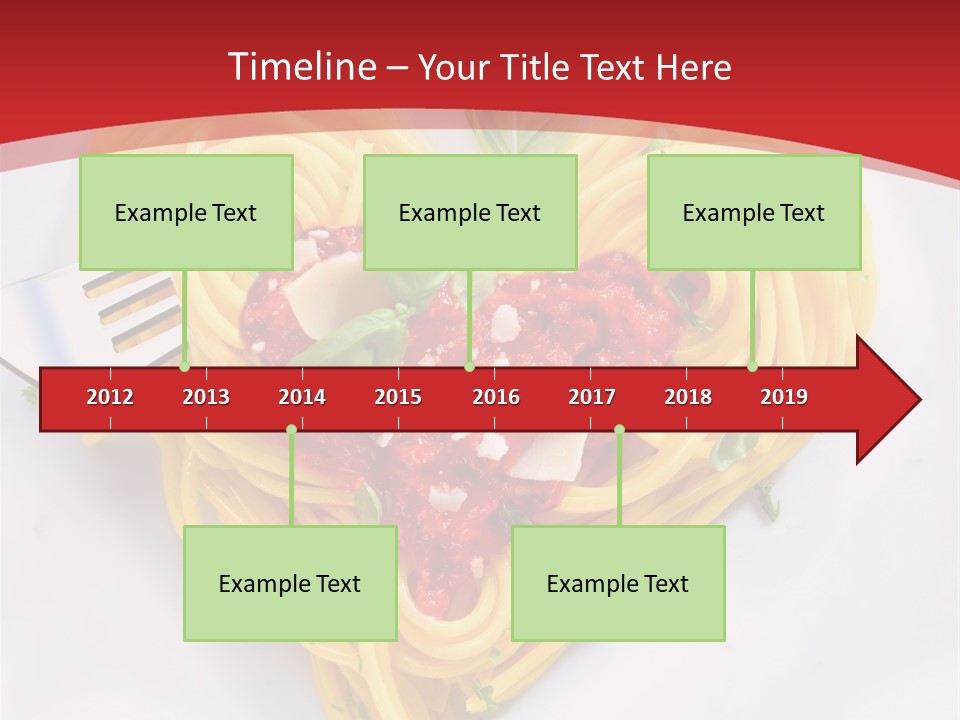 A Plate Of Spaghetti With A Heart Shaped Fork On It PowerPoint Template