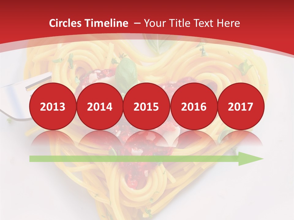 A Plate Of Spaghetti With A Heart Shaped Fork On It PowerPoint Template