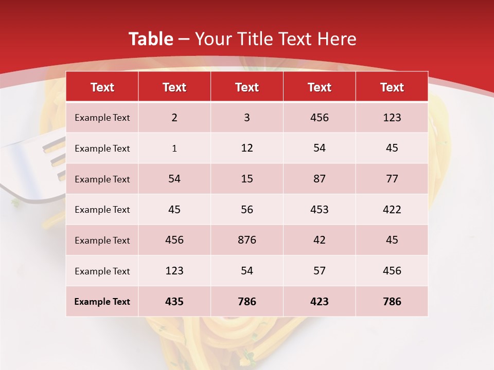 A Plate Of Spaghetti With A Heart Shaped Fork On It PowerPoint Template