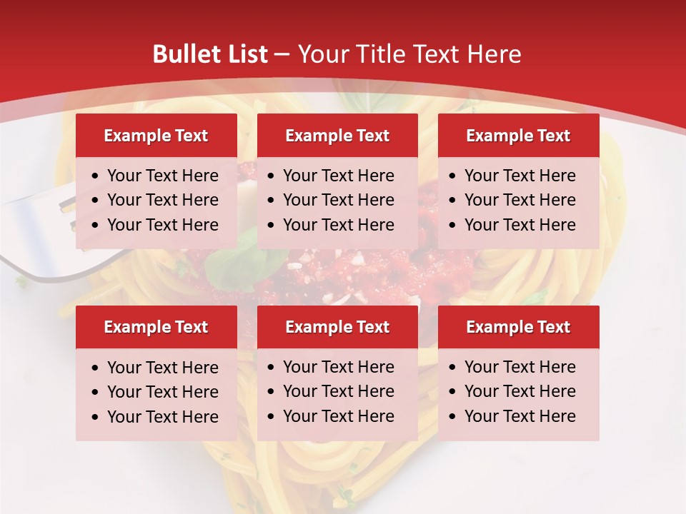 A Plate Of Spaghetti With A Heart Shaped Fork On It PowerPoint Template
