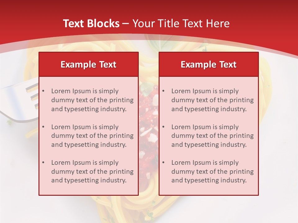 A Plate Of Spaghetti With A Heart Shaped Fork On It PowerPoint Template