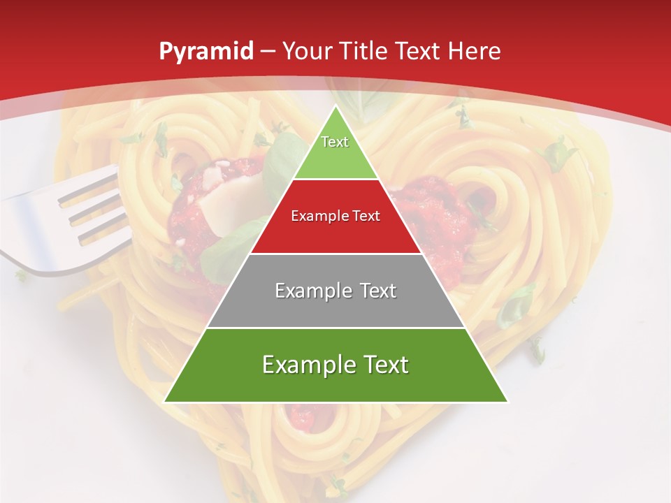 A Plate Of Spaghetti With A Heart Shaped Fork On It PowerPoint Template