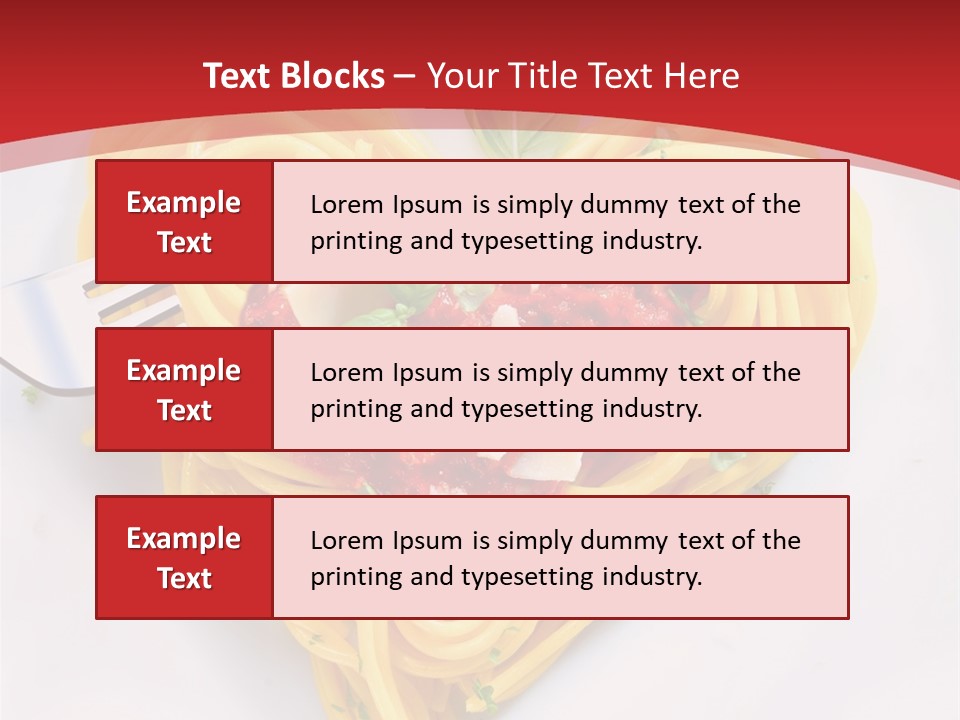 A Plate Of Spaghetti With A Heart Shaped Fork On It PowerPoint Template