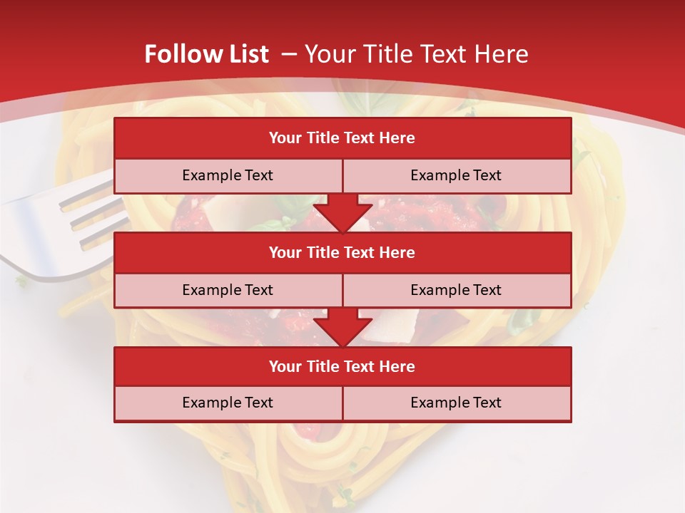 A Plate Of Spaghetti With A Heart Shaped Fork On It PowerPoint Template