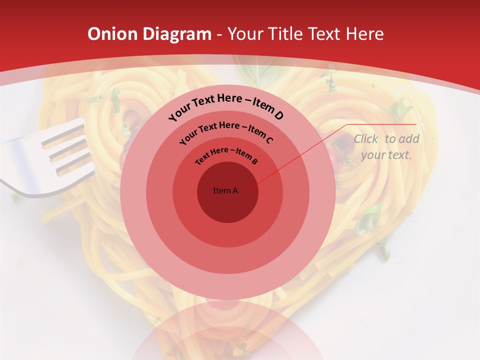 A Plate Of Spaghetti With A Heart Shaped Fork On It PowerPoint Template