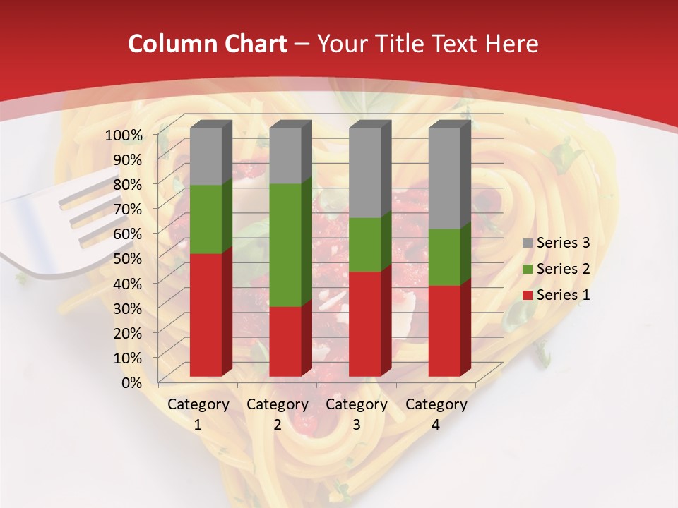 A Plate Of Spaghetti With A Heart Shaped Fork On It PowerPoint Template