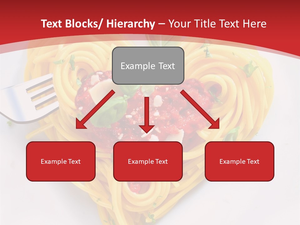 A Plate Of Spaghetti With A Heart Shaped Fork On It PowerPoint Template