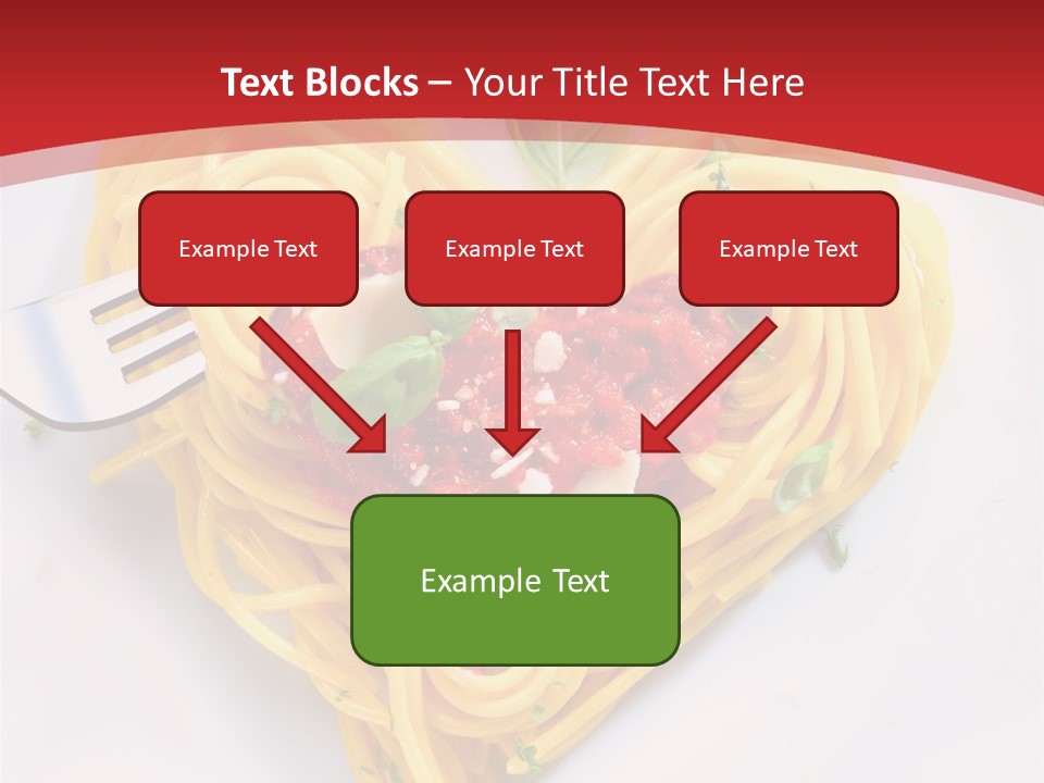 A Plate Of Spaghetti With A Heart Shaped Fork On It PowerPoint Template