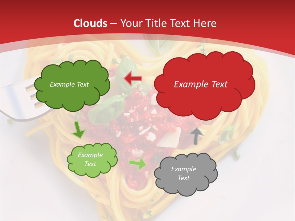 A Plate Of Spaghetti With A Heart Shaped Fork On It PowerPoint Template