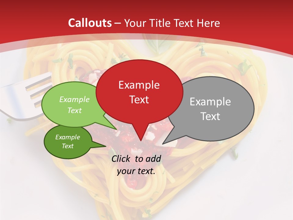 A Plate Of Spaghetti With A Heart Shaped Fork On It PowerPoint Template