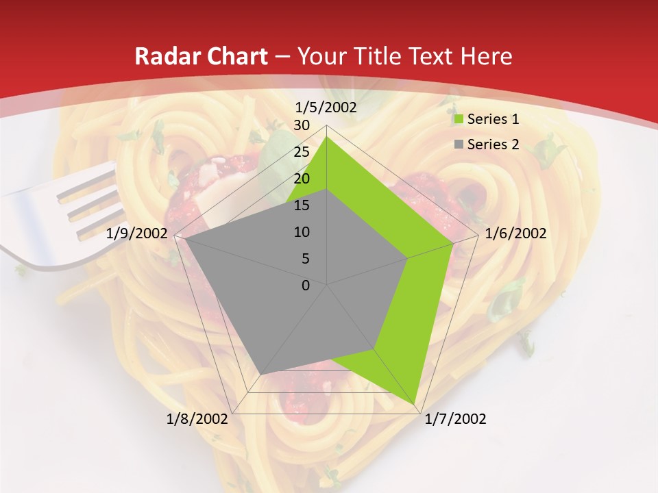A Plate Of Spaghetti With A Heart Shaped Fork On It PowerPoint Template