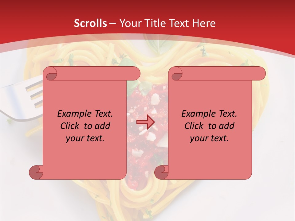 A Plate Of Spaghetti With A Heart Shaped Fork On It PowerPoint Template