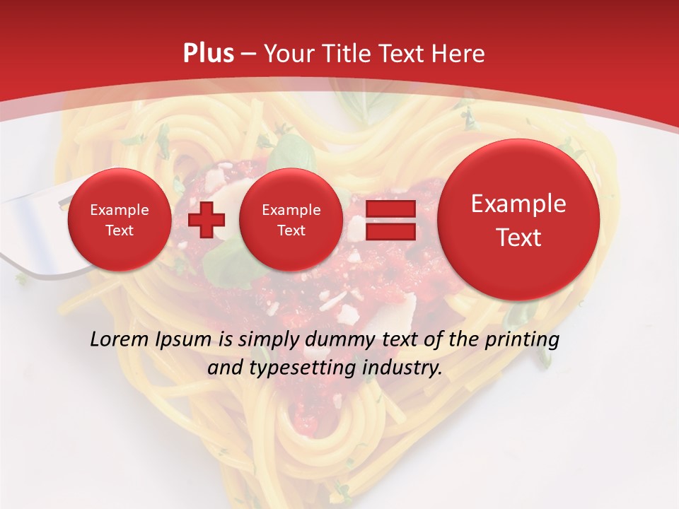 A Plate Of Spaghetti With A Heart Shaped Fork On It PowerPoint Template