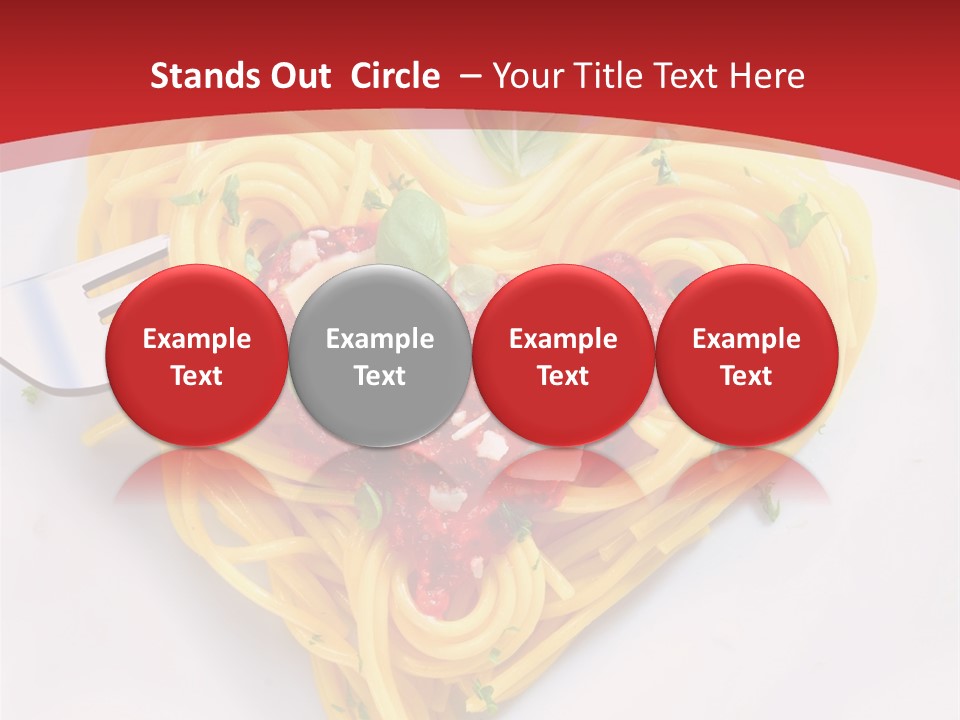 A Plate Of Spaghetti With A Heart Shaped Fork On It PowerPoint Template