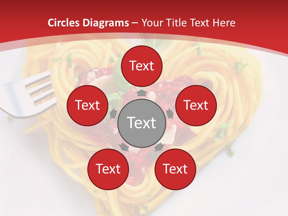 A Plate Of Spaghetti With A Heart Shaped Fork On It PowerPoint Template