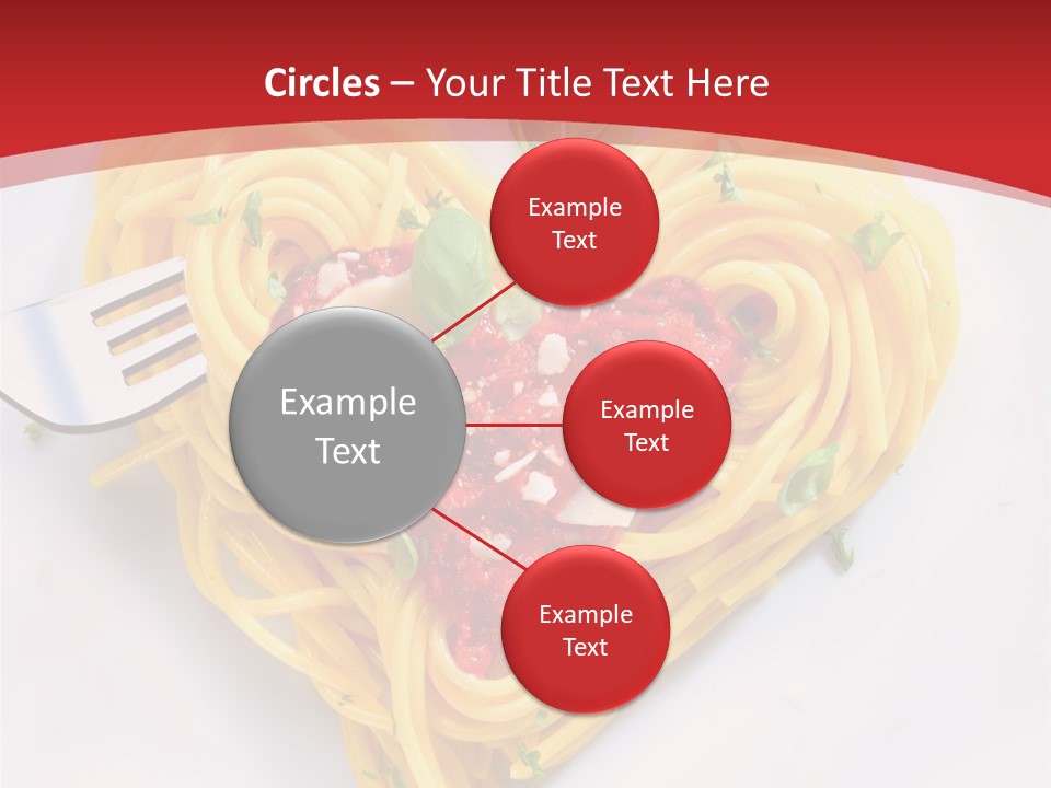 A Plate Of Spaghetti With A Heart Shaped Fork On It PowerPoint Template