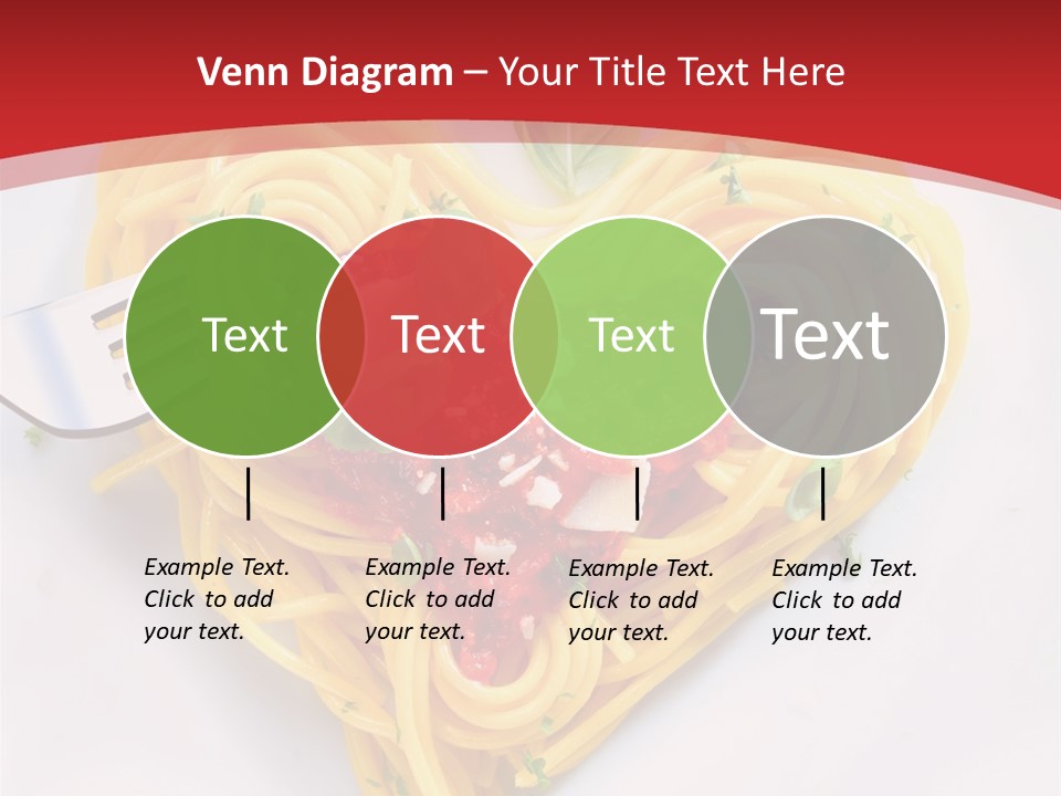 A Plate Of Spaghetti With A Heart Shaped Fork On It PowerPoint Template