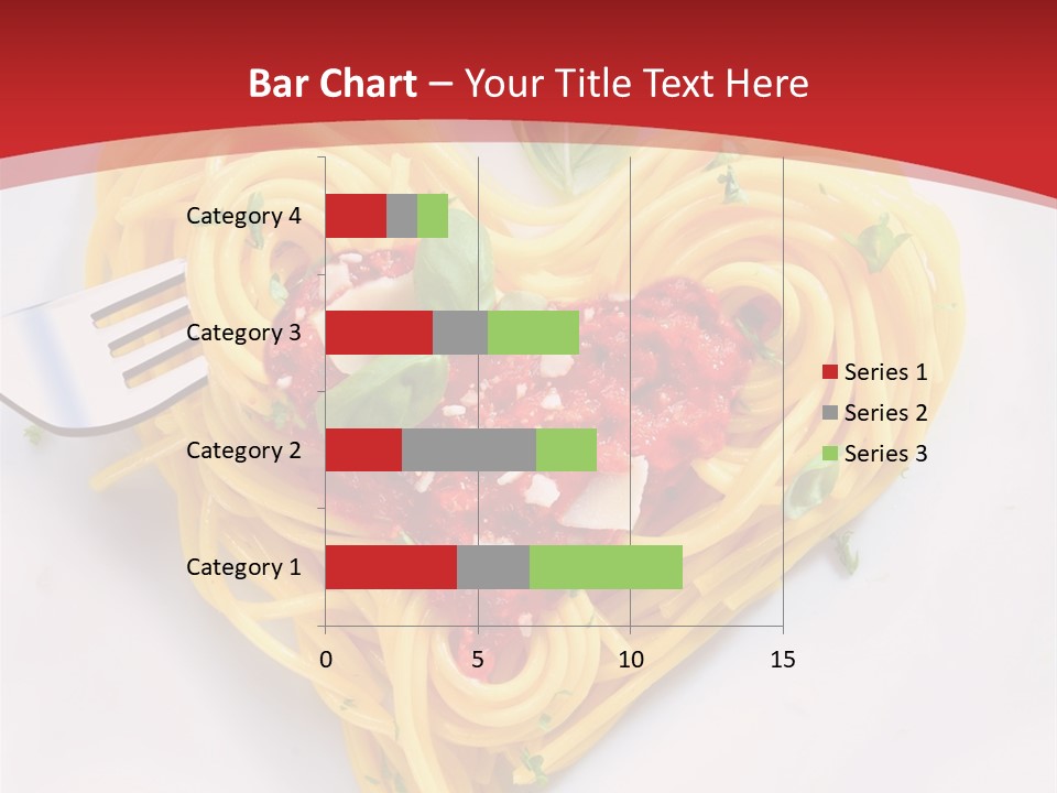 A Plate Of Spaghetti With A Heart Shaped Fork On It PowerPoint Template