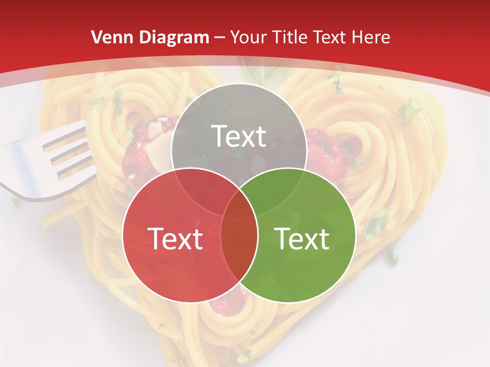 A Plate Of Spaghetti With A Heart Shaped Fork On It PowerPoint Template