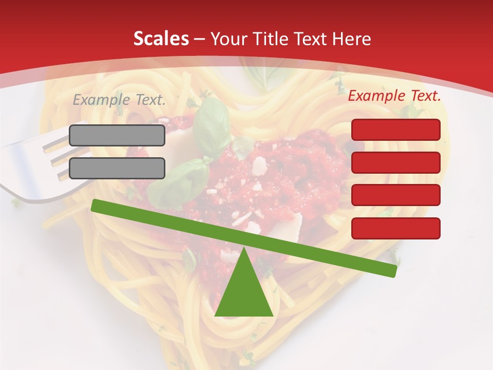 A Plate Of Spaghetti With A Heart Shaped Fork On It PowerPoint Template