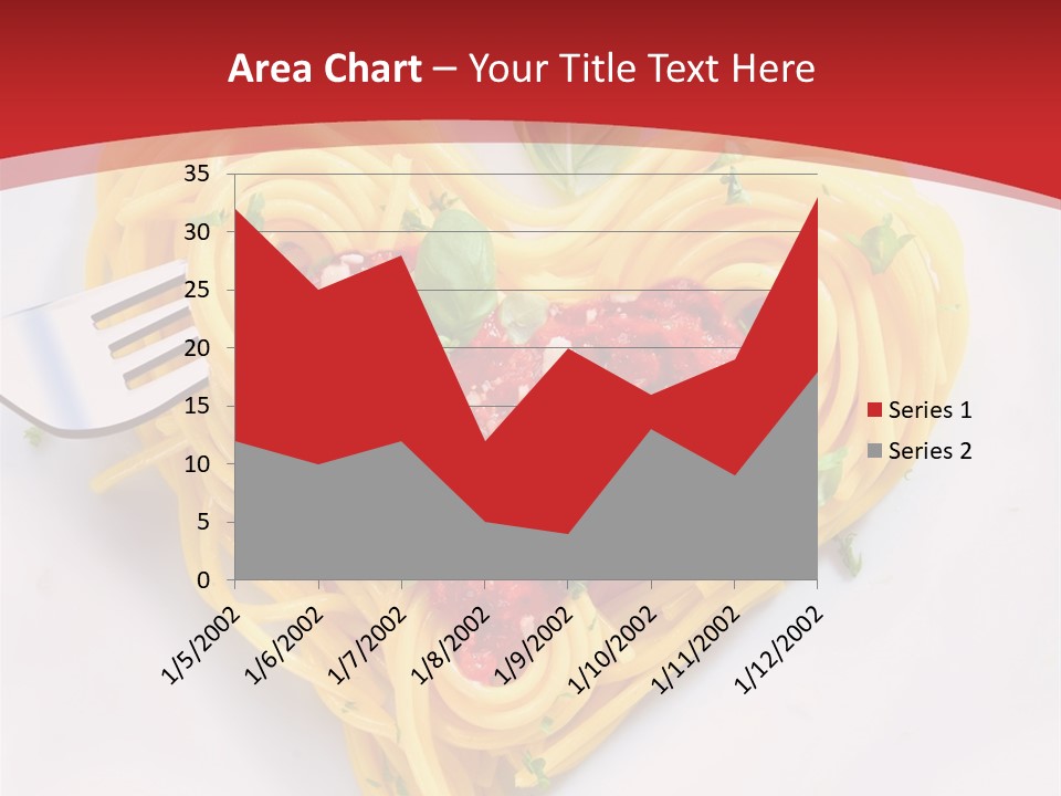 A Plate Of Spaghetti With A Heart Shaped Fork On It PowerPoint Template