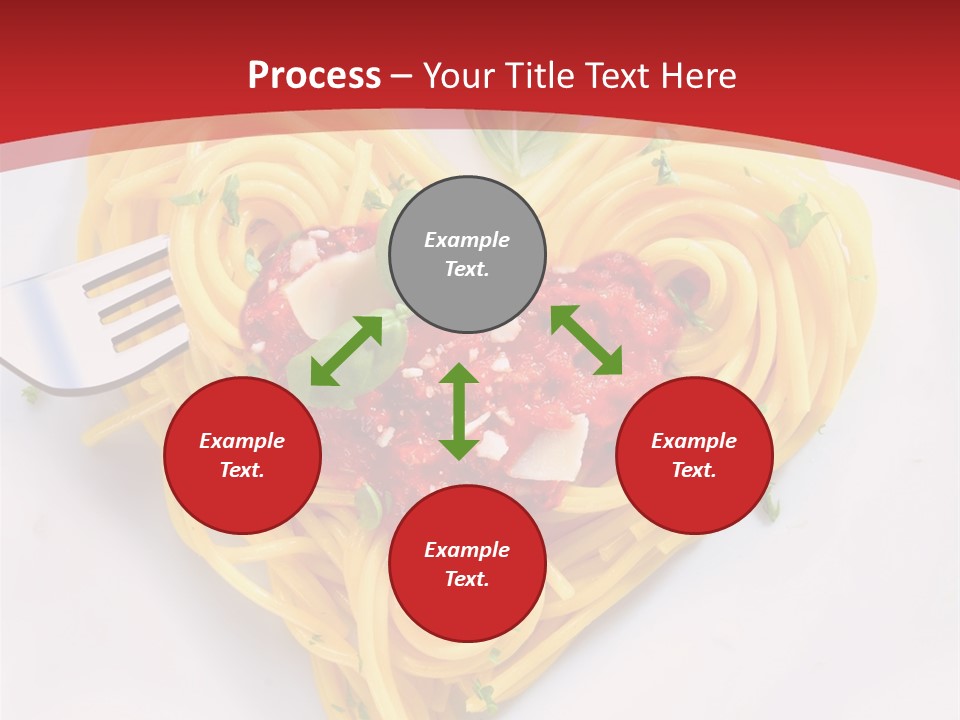 A Plate Of Spaghetti With A Heart Shaped Fork On It PowerPoint Template